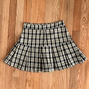 Blue & Yellow Pleated Skirt